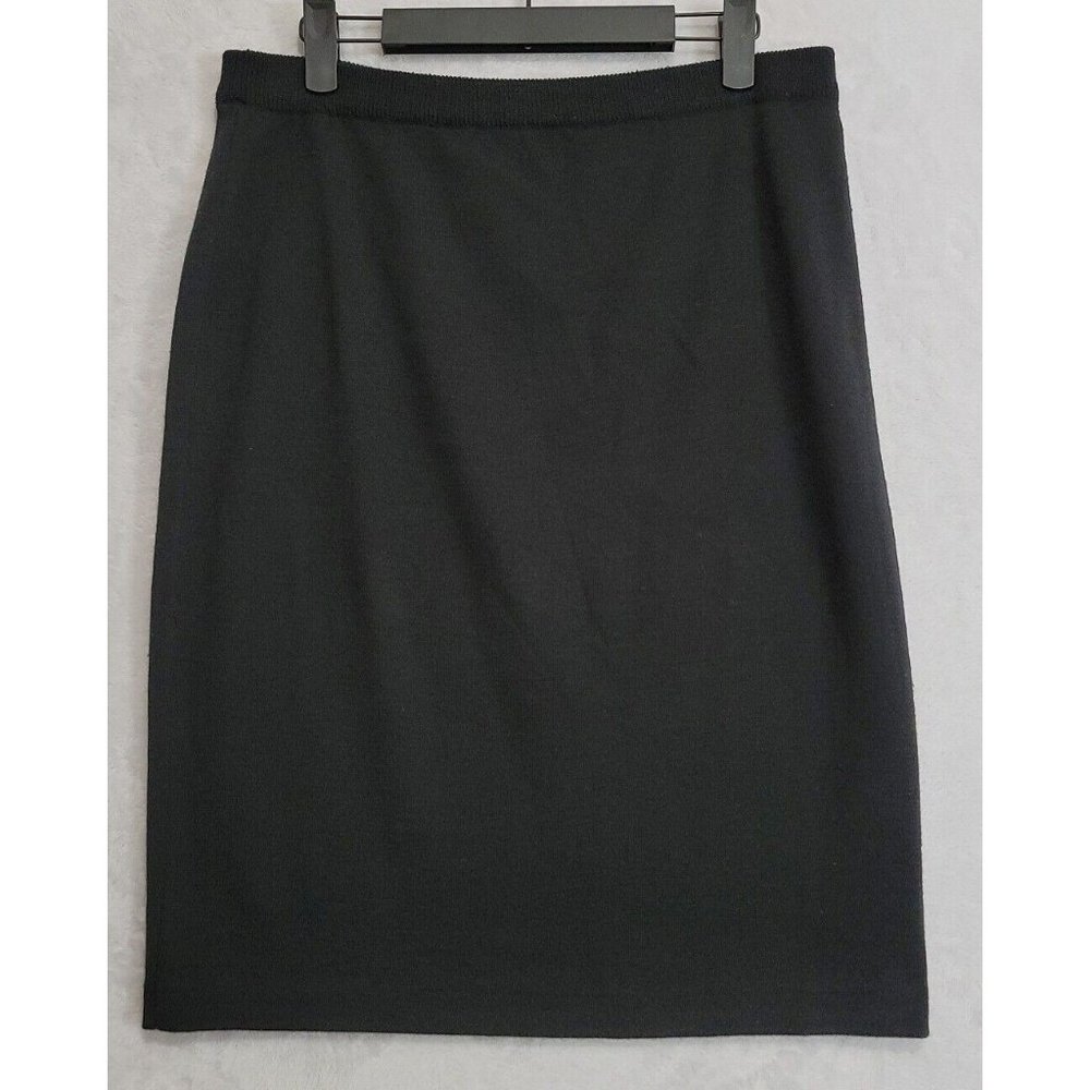 Evan Picone Dress Women's Wool Acrylic Blend Knit Pencil Skirt Size Medium Black